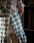 Double Check Pinafore Apron Aqua Storm