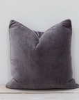 Unari Velvet Cushion | Pewter Grey