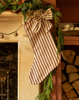 The Bow Stocking - Stripe in Winter Berry