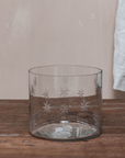 Wide Star Etched Vase