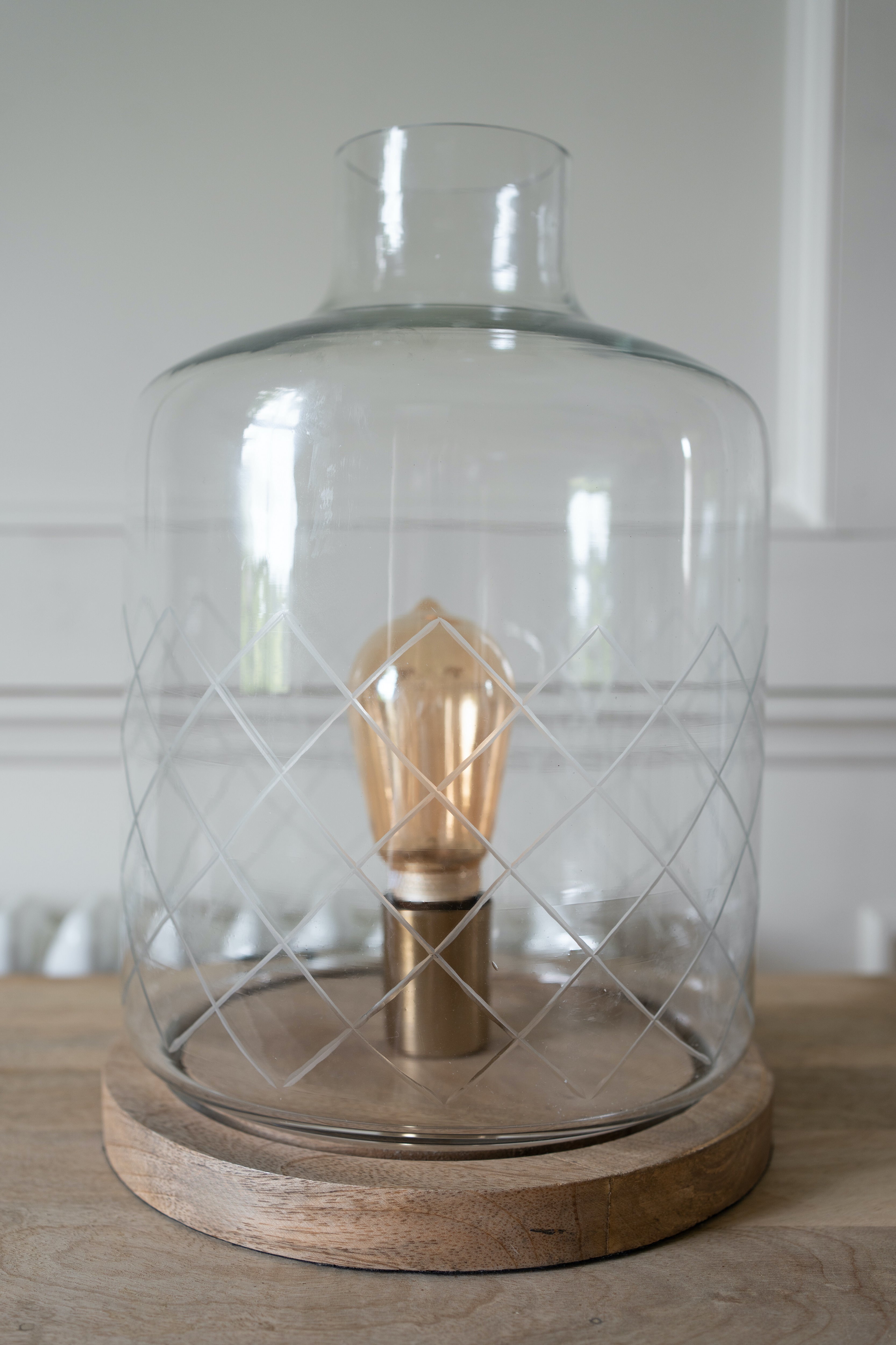 Etched Glass Lamp
