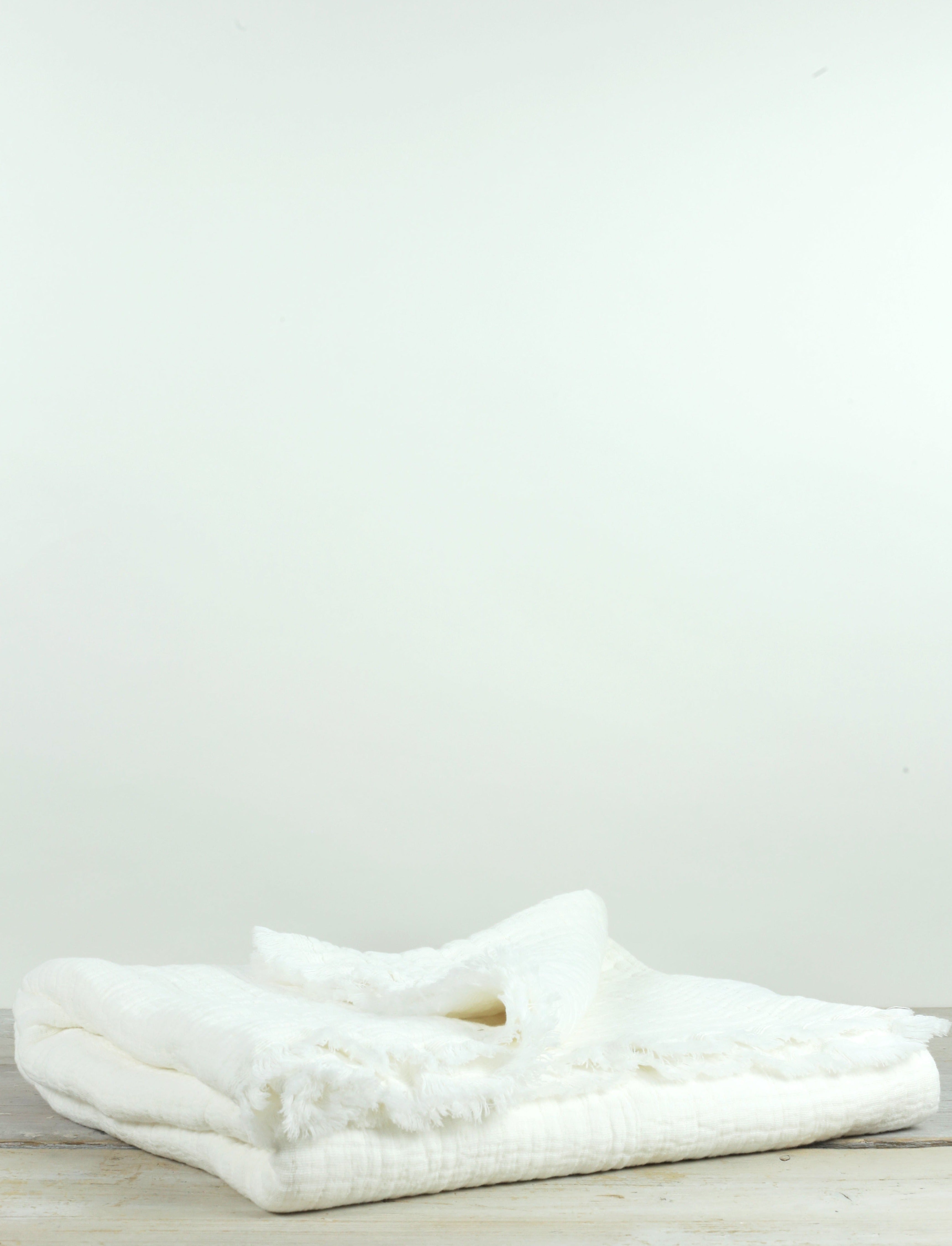 Simo Textured Large Throw/Wrap | Warm White