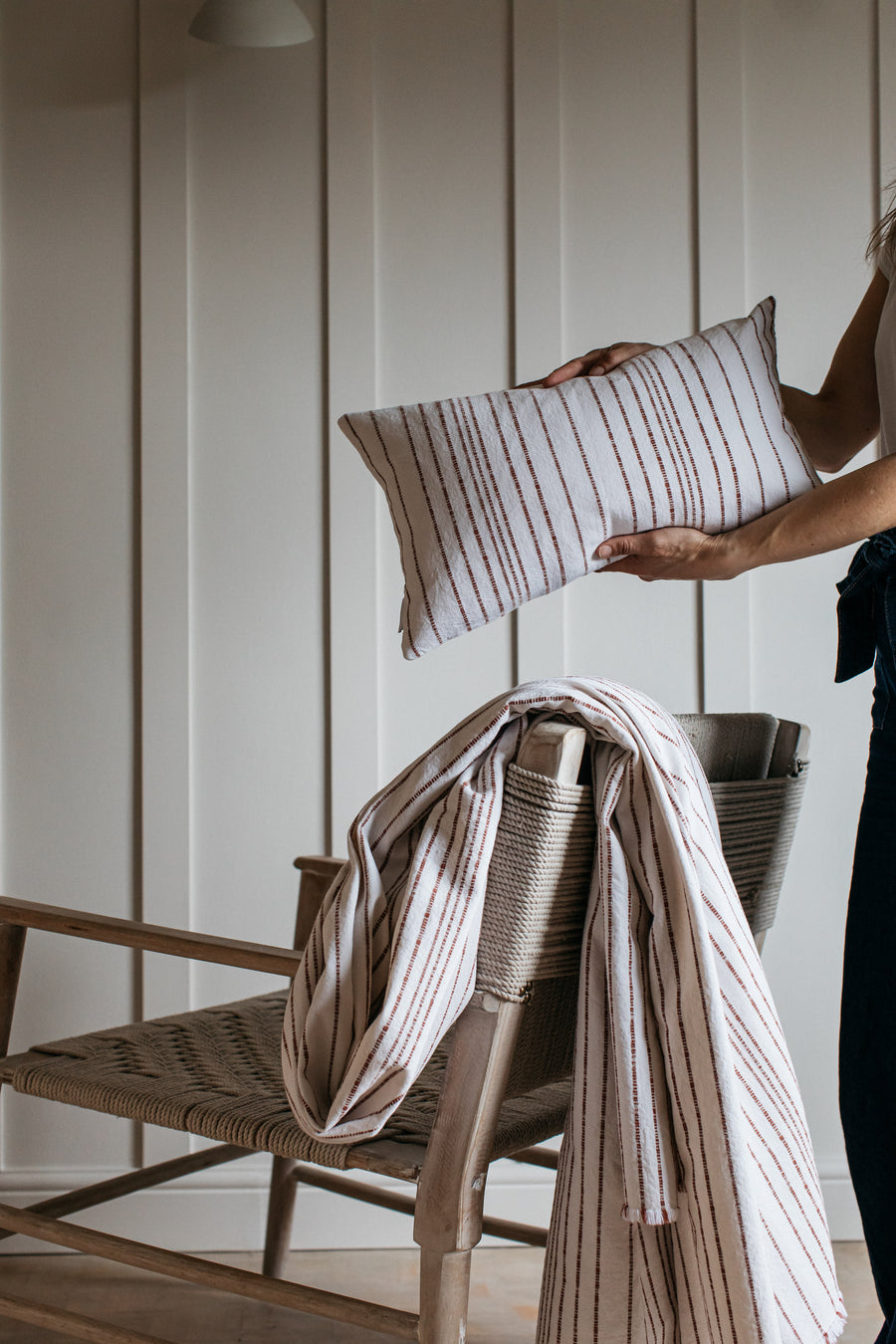 Himmel Terracotta Textured Stripe Cushion