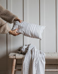 Himmel Grey Textured Stripe Cushion
