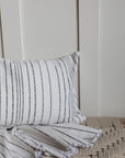 Himmel Grey Textured Stripe Cushion