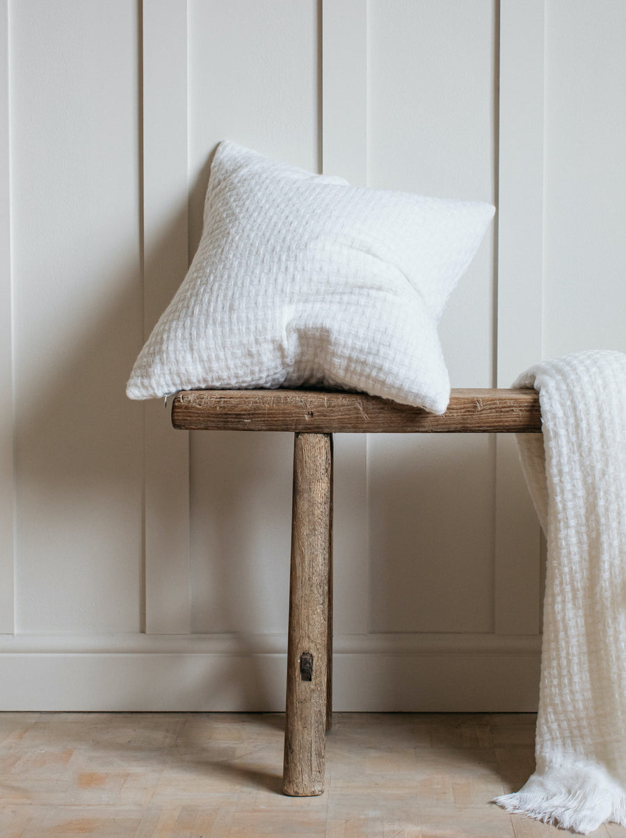 Hallen White Basketweave Cushion