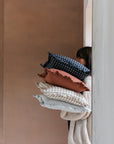 Oli Ruffle Cushion Midnight Grid