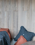 Oli Ruffle Cushion Midnight Grid