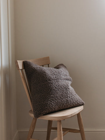 Luft Teddy Fleece Square Cushion Cappuccino