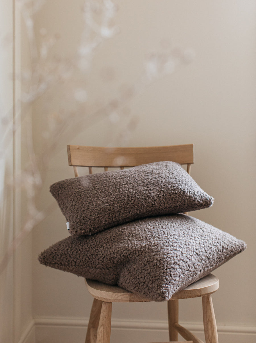 Luft Teddy Fleece Boudoir Cushion Cappuccino