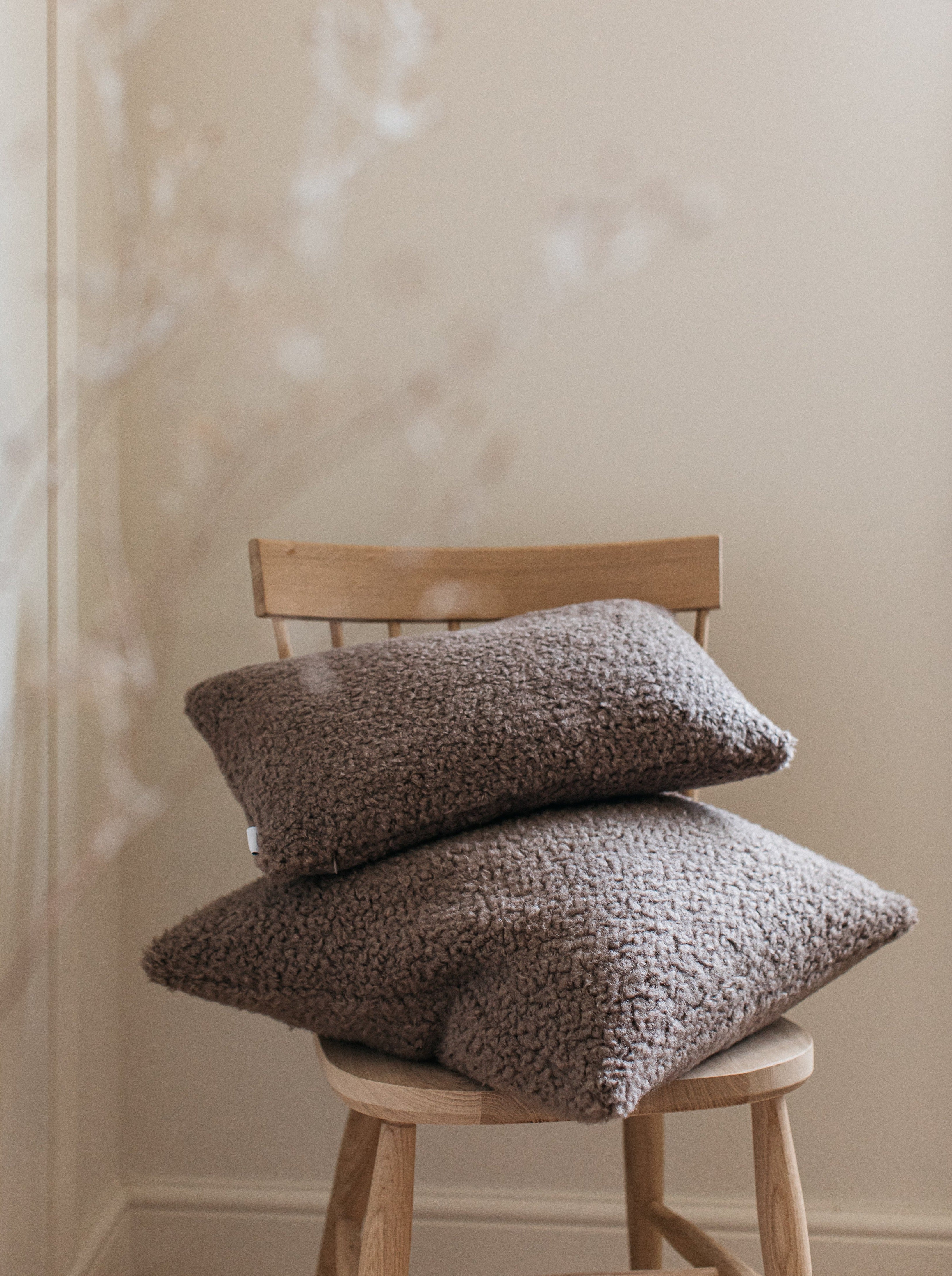 Luft Teddy Fleece Square Cushion Cappuccino