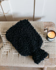 Lia Faux Sheepskin Hot Water Bottle Cover Black