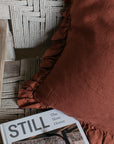 Olivia Ruffle Cushion Copper