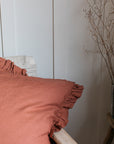 Olivia Ruffle Cushion Copper