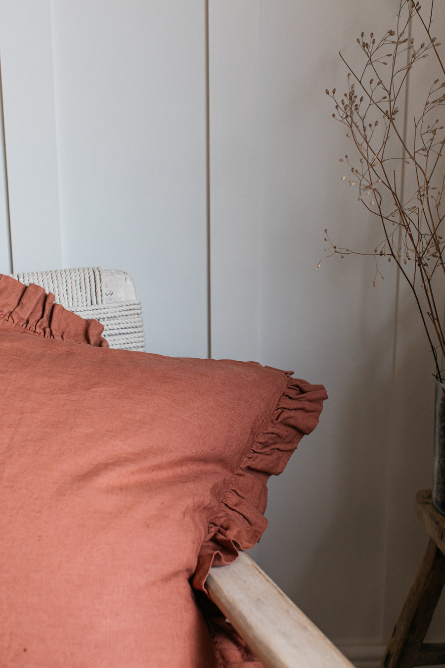 Olivia Ruffle Cushion Copper