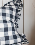 Olivia Ruffle Cushion Midnight Gingham