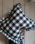 Olivia Ruffle Cushion Midnight Gingham
