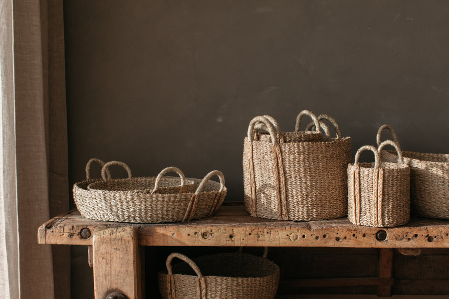 Tilaa Seagrass Storage Baskets with plaited handles | Large