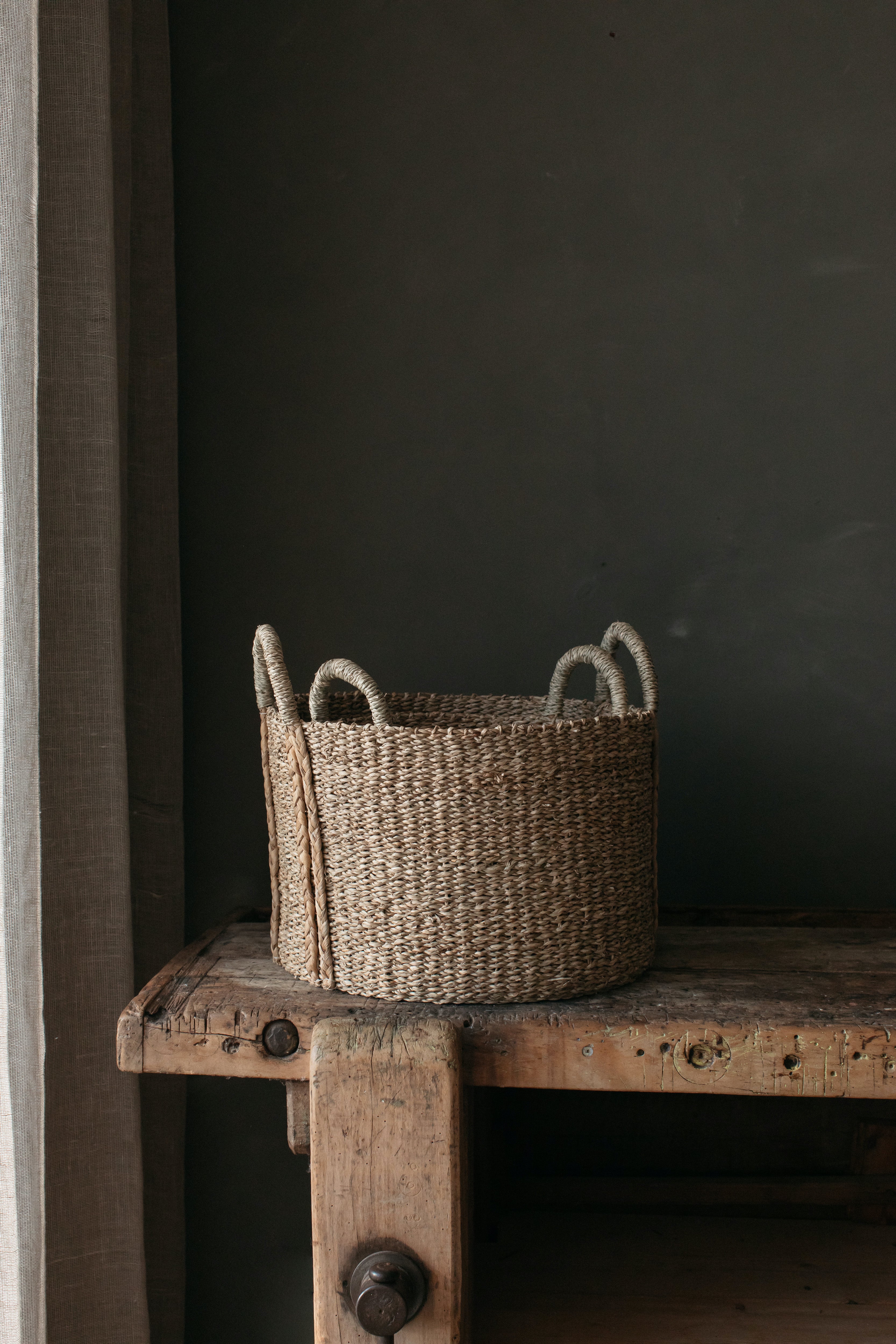 Nousta Seagrass Storage Basket with plaited handles | Small