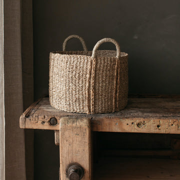 Nousta Large Seagrass Storage Basket with plaited handles