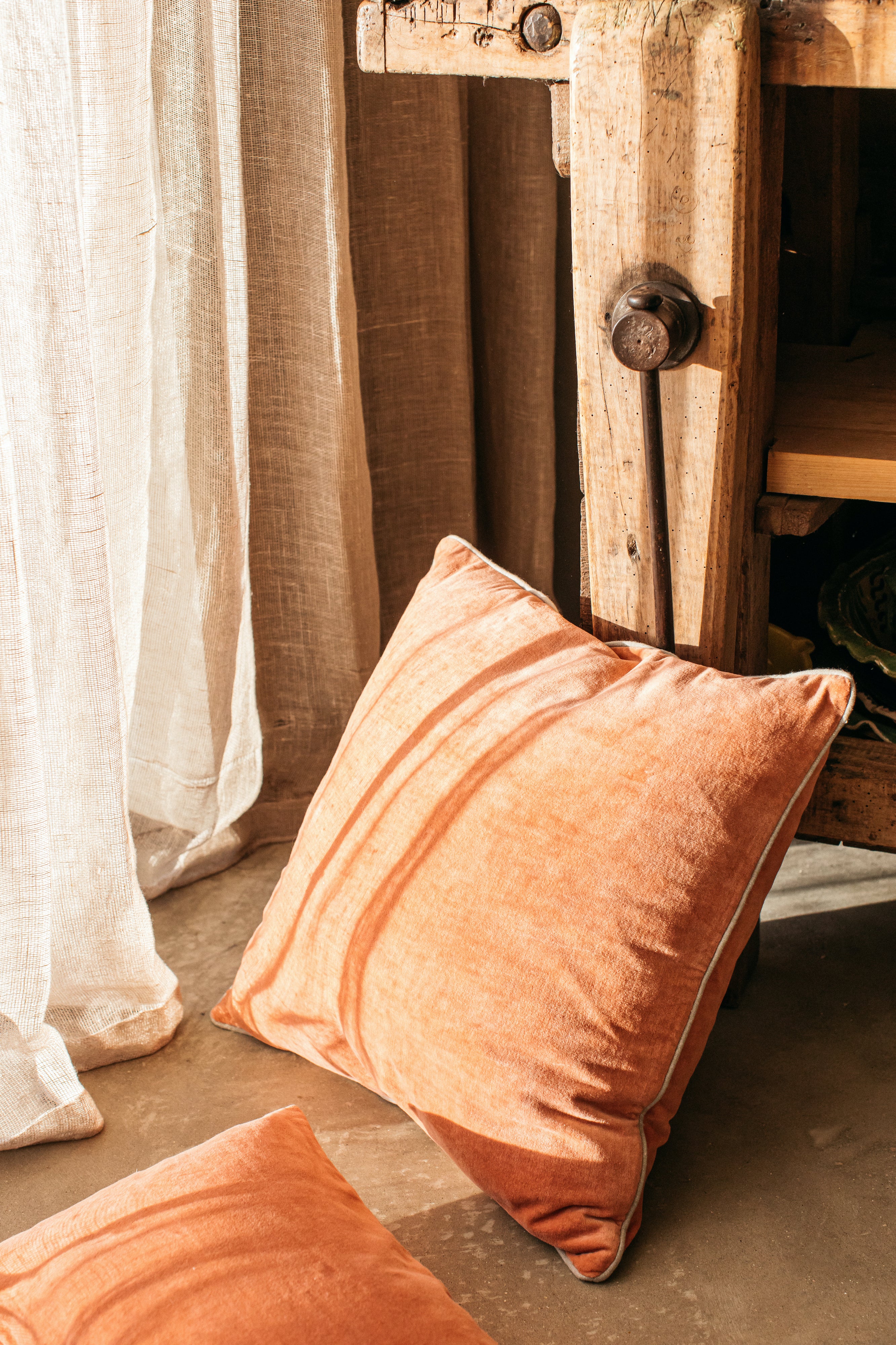 Misi Velvet Cushion | Coral