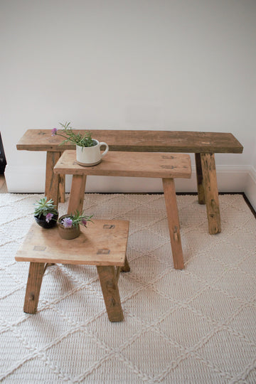 Small Natural Wood recycled bench