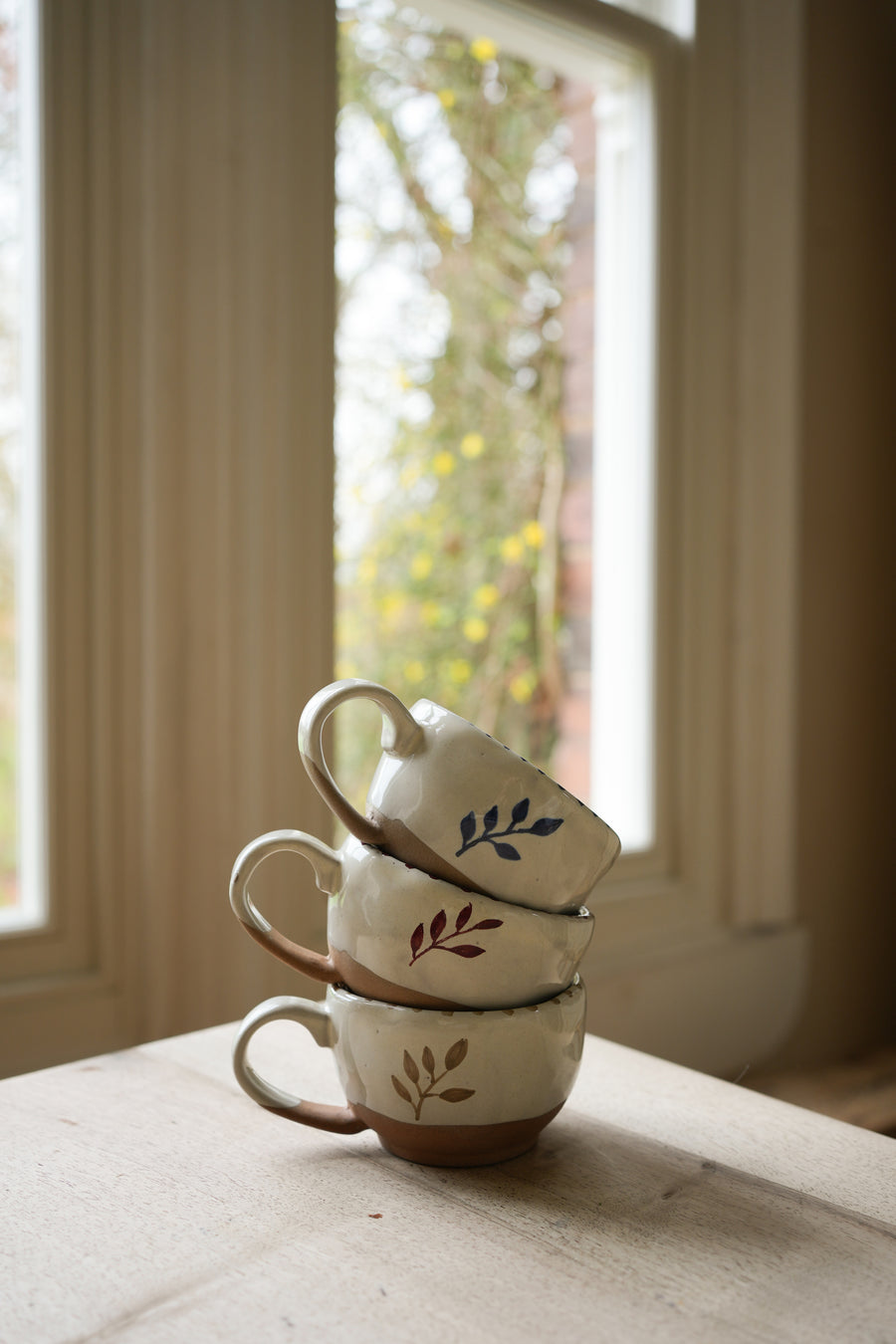 Hand Painted Botanic Tea Cup | Taupe
