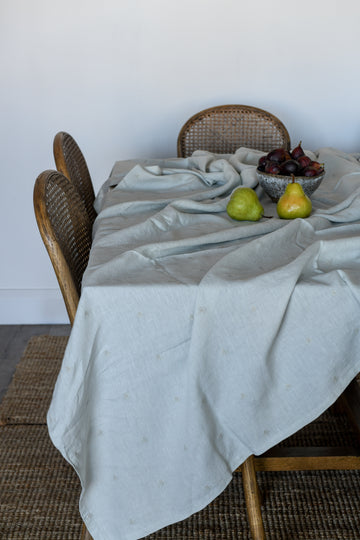 Mason Bee Linen Tablecloth - Sky Grey