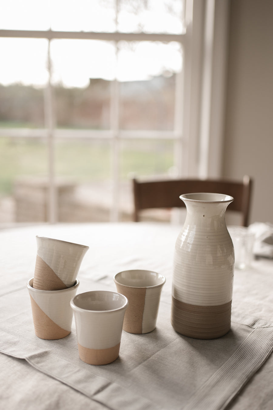 Stoneware Cup | set of 4 Milk White