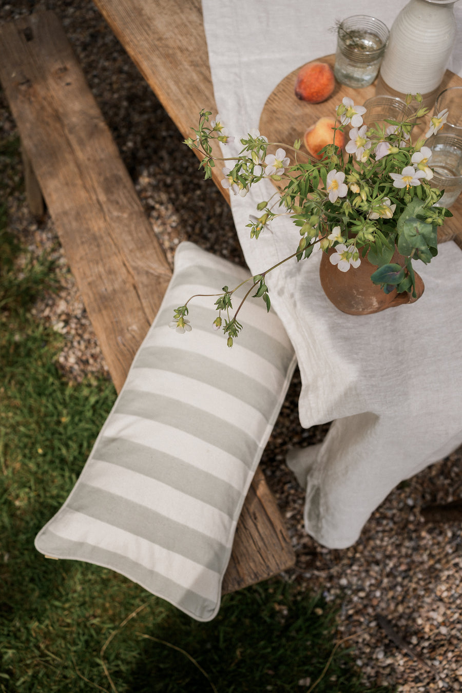 Bold Stripe Cushion Sage 60 x 30cm