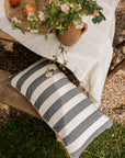 Bold Stripe Cushion Dark Slate 60 x 30cm