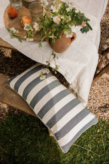 Bold Stripe Cushion Dark Slate 60 x 30cm