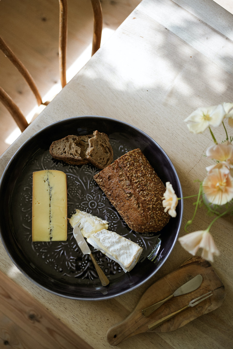 Round Enamel Platter - Slate