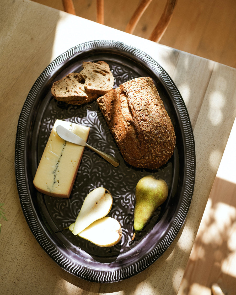 Oval Enamel Platter - Slate