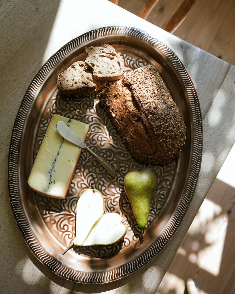 Enamel Platter Oval - Chocolate