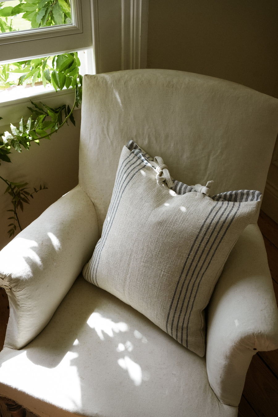 The St Ives Stripe Cushion - Blue