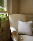 The Oxford Pinstripe Washed Linen Cushion