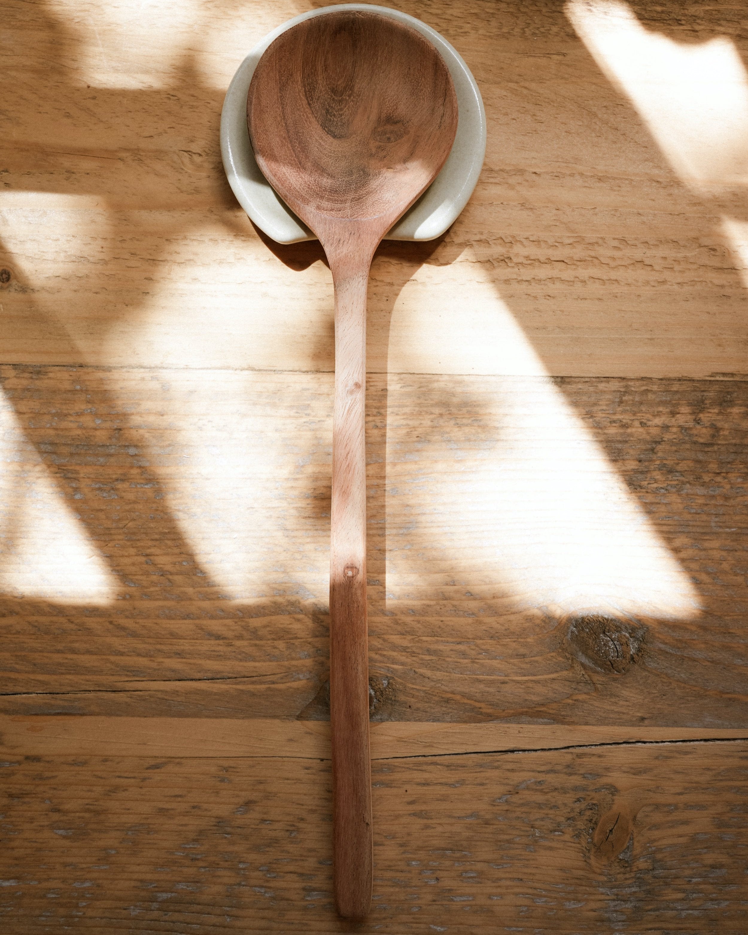 Acacia Wood Round Spoon