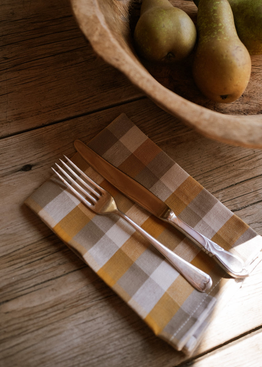 Herb Giant Check Napkin Mustard