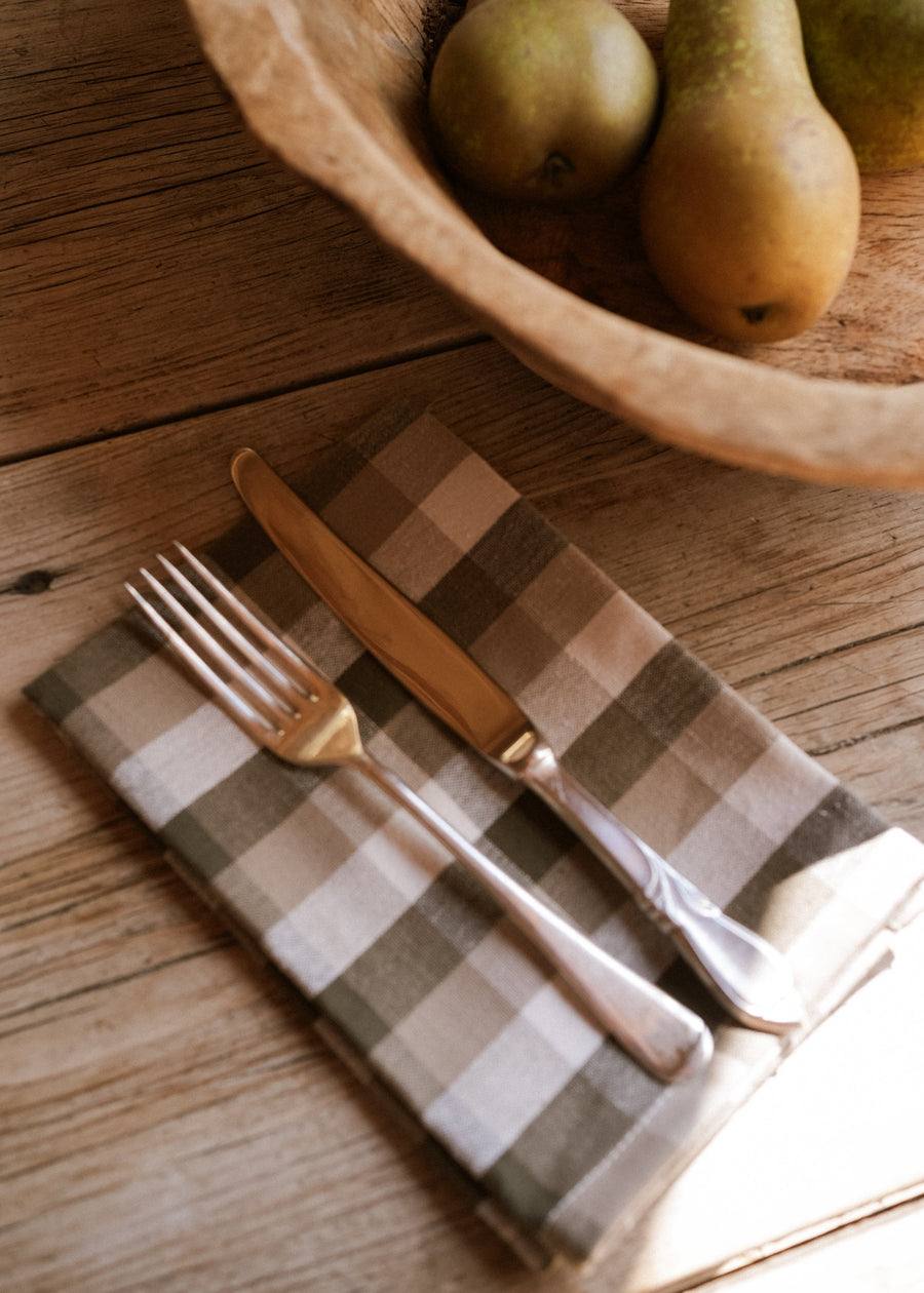 Herb Giant Check Napkin Green