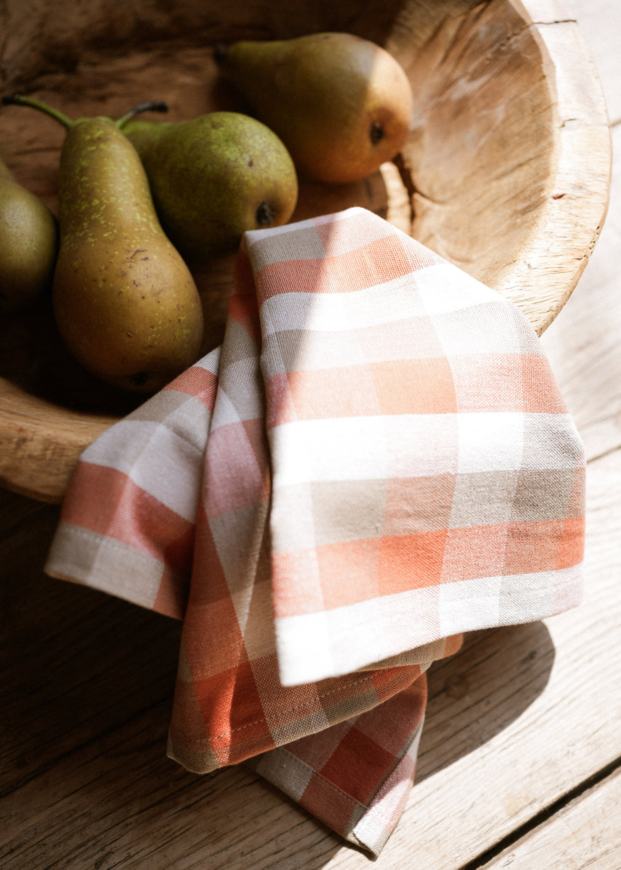 Herb Giant Check Napkin Cinnamon