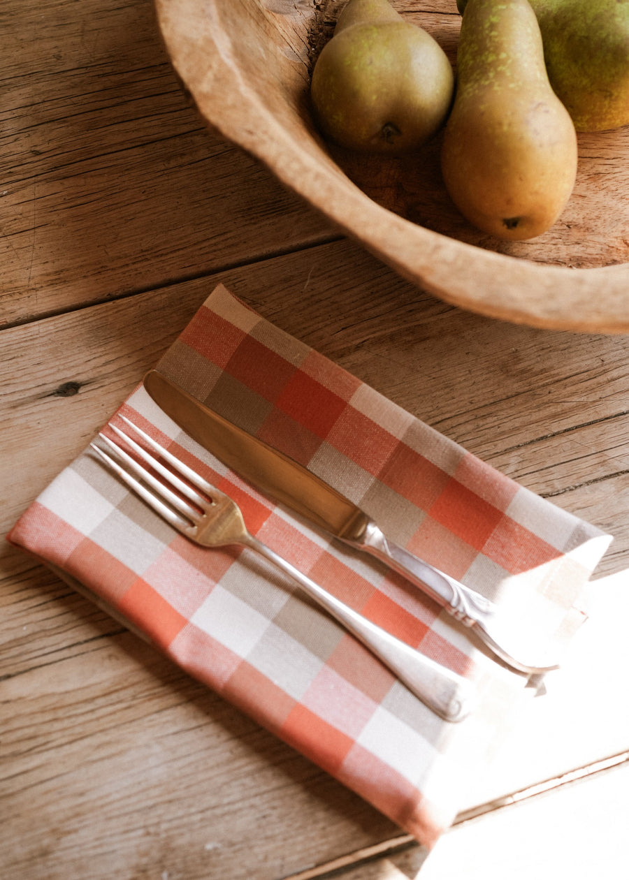 Herb Giant Check Napkin Cinnamon