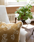Olive Grove Print Cushion | Mustard
