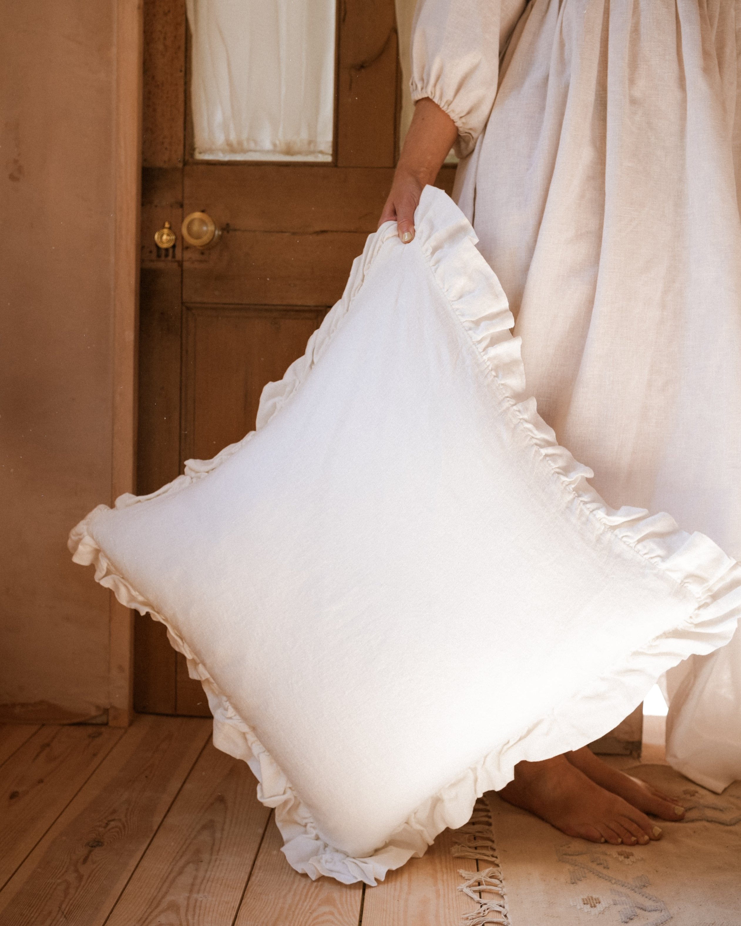 The Brighton Pavilion Off white Washed Linen Cushion