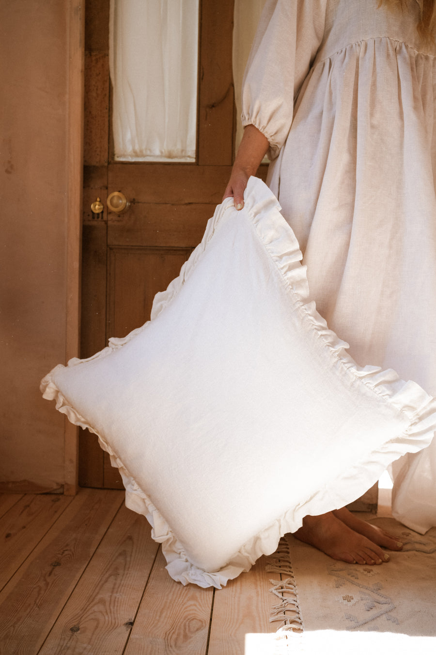 The Brighton Pavilion Off white Washed Linen Cushion