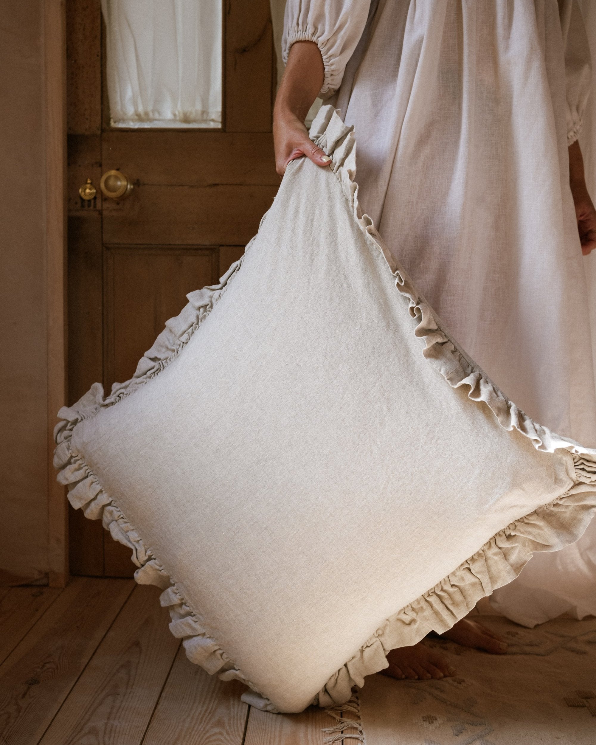 The Brighton Pavilion Natural Washed Linen Cushion