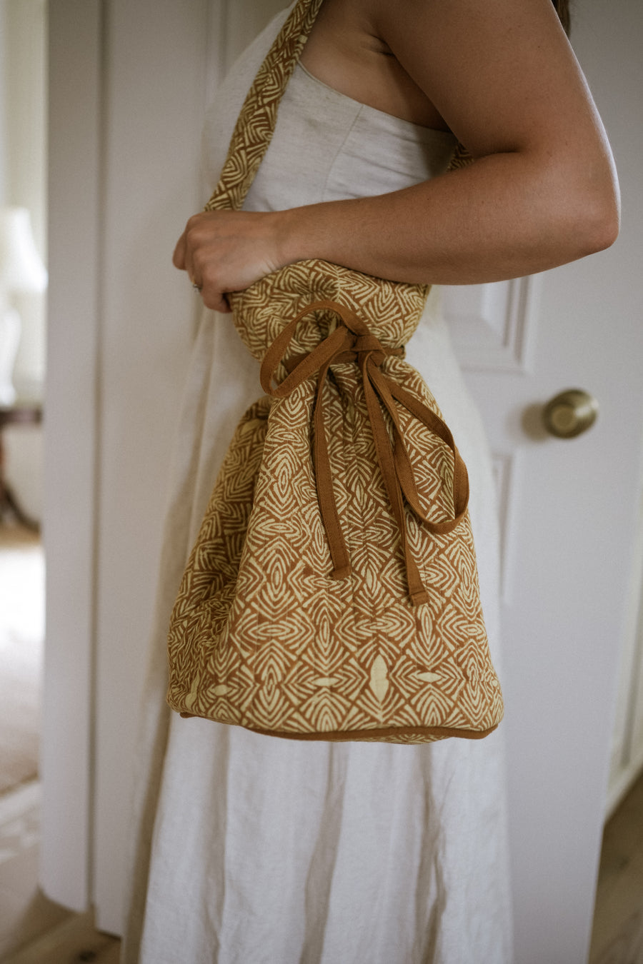 Blockprint Duffle Bag - Antique Gold