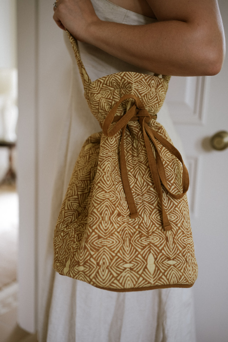 Blockprint Duffle Bag - Antique Gold