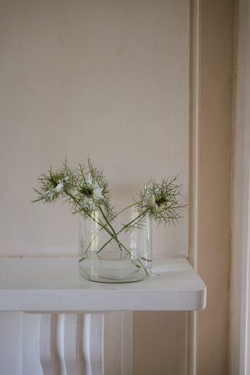 Wide Star Etched Vase