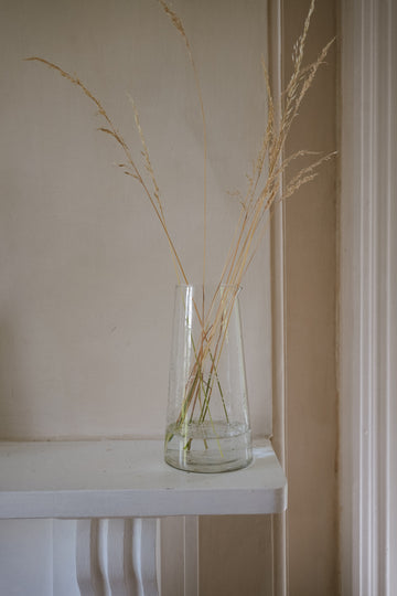 Fern Etched Tapered Glass Jug